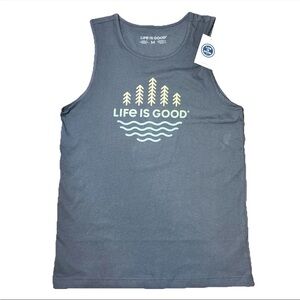 Life Is Good Blue Sun Sea Logo Tank Top Men’s Medium NWT